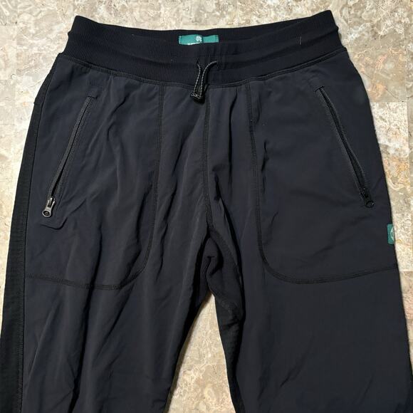 Reigning Champ Sweatpants Mens Medium Black Nylon Hybrid Grid Fleece Lined - Picture 1 of 12